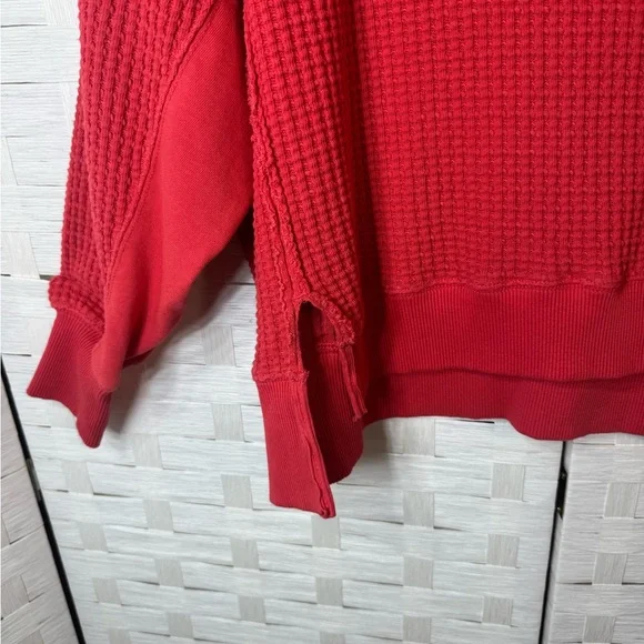 American Eagle Outfitters Women's Oversized Big Hug Waffle Crew Neck Sweatshirt - Picture 5 of 12